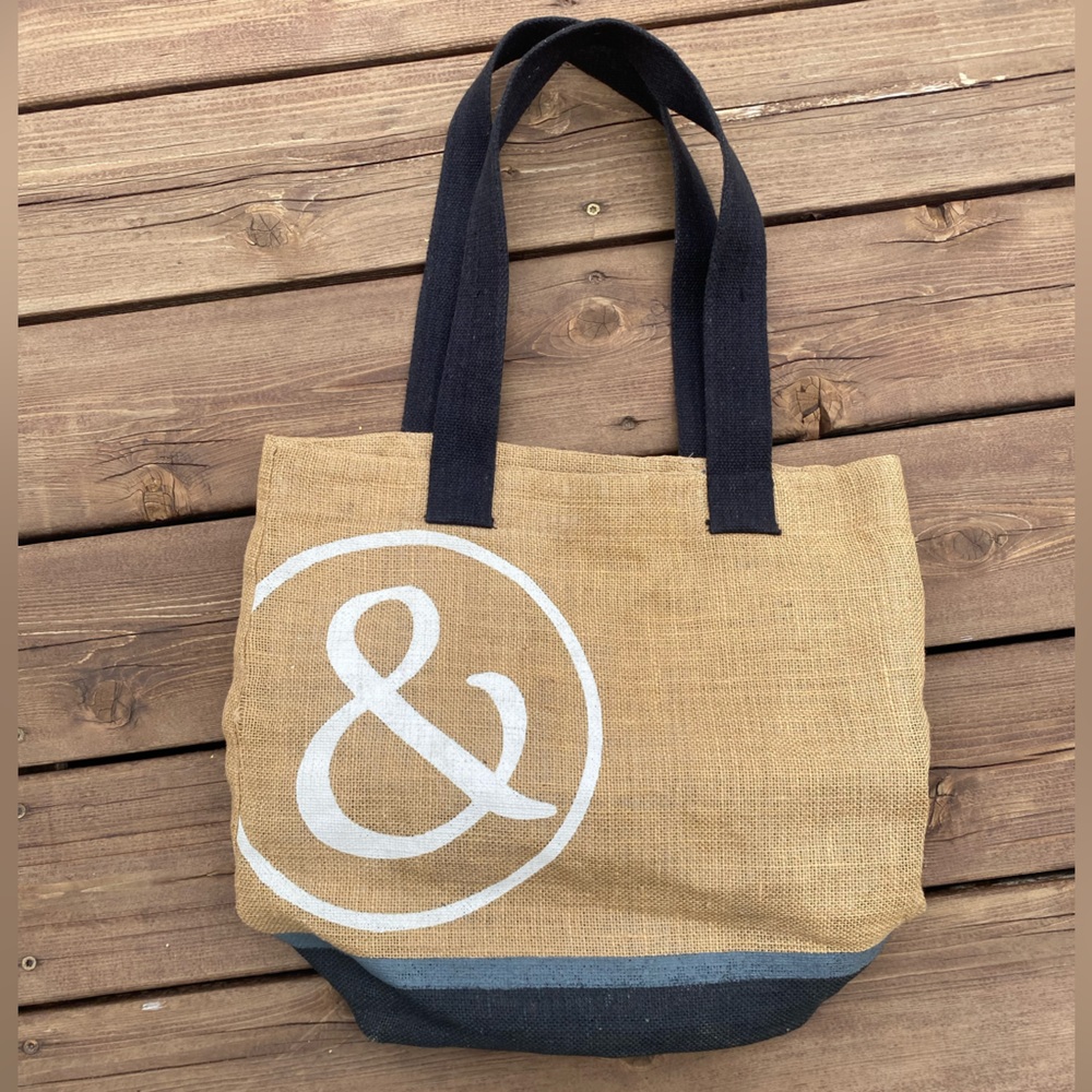 Mary & Martha Burlap Lined Tote Bag Ampersand